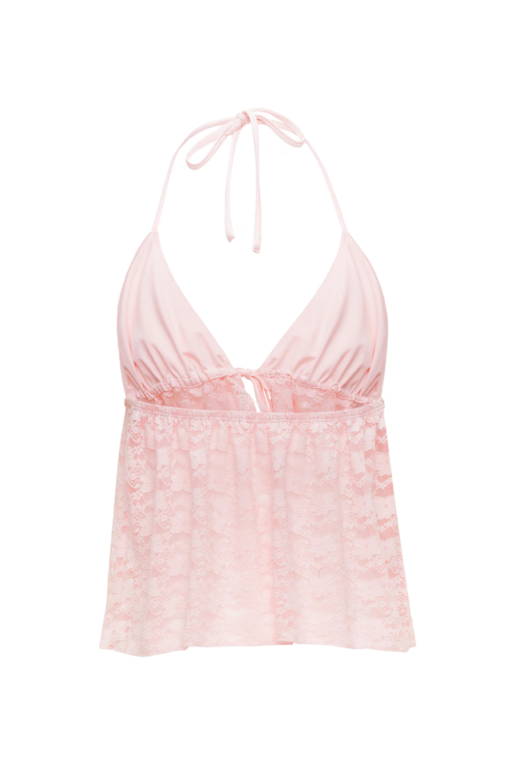 Lace Babydoll Flyaway Halter Top - Image 7