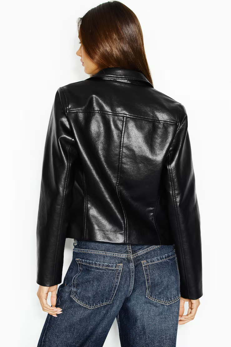 Faux-Leather Worker Jacket - Image 7