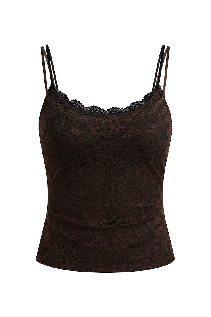 Alternative view of Double Layer Lace Cami Top