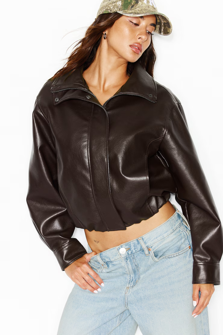 Bubble Faux-Leather Jacket - Image 3