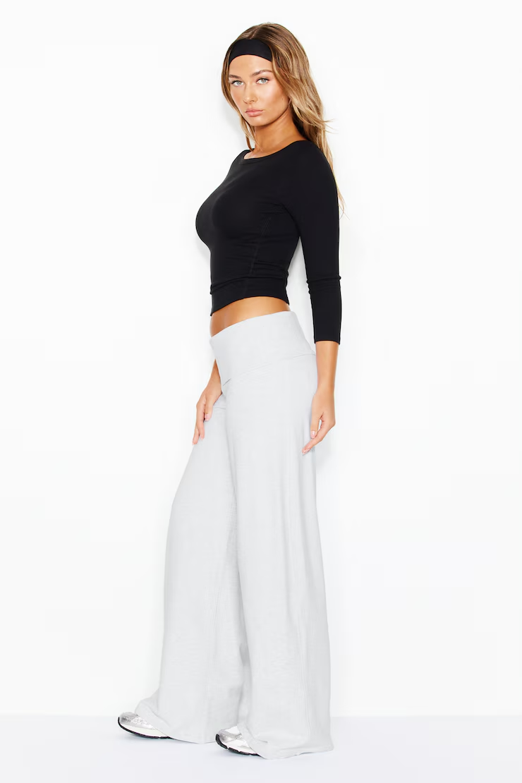 Brushed Stretchterry Wide Leg Pants - Image 4