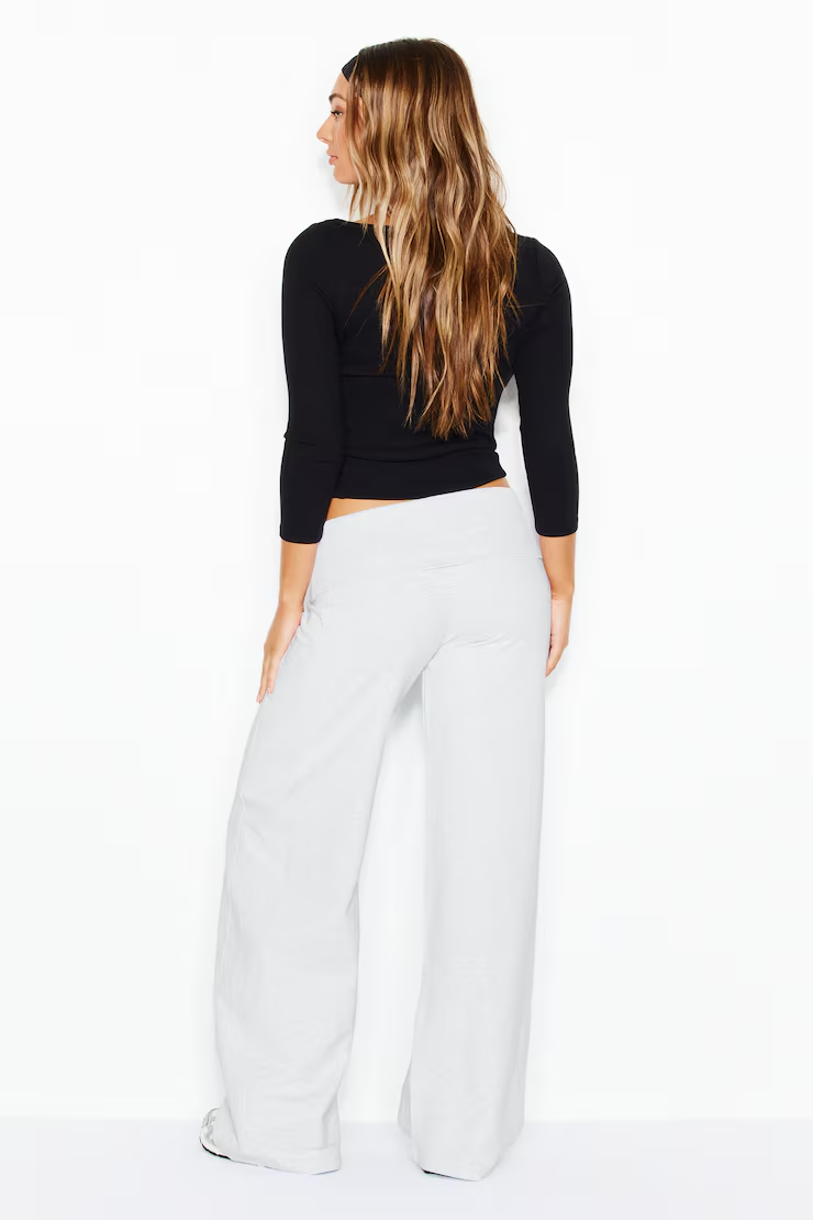 Brushed Stretchterry Wide Leg Pants - Image 6