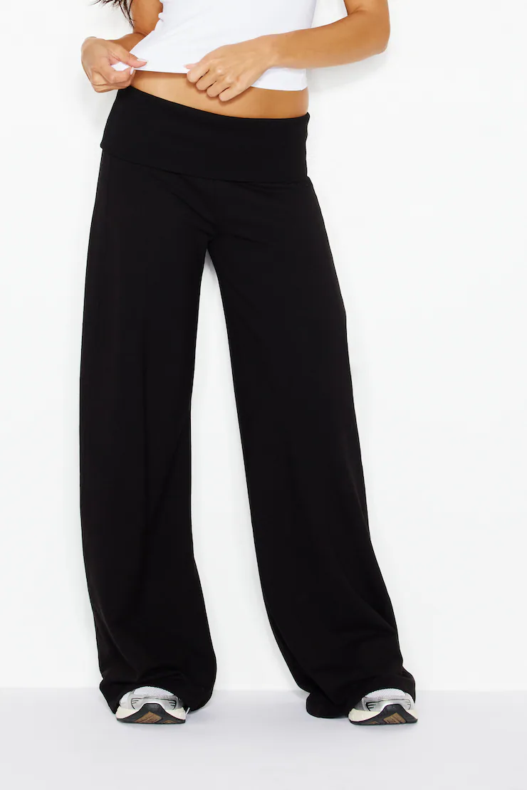 Brushed Stretchterry Wide Leg Pants - Image 3
