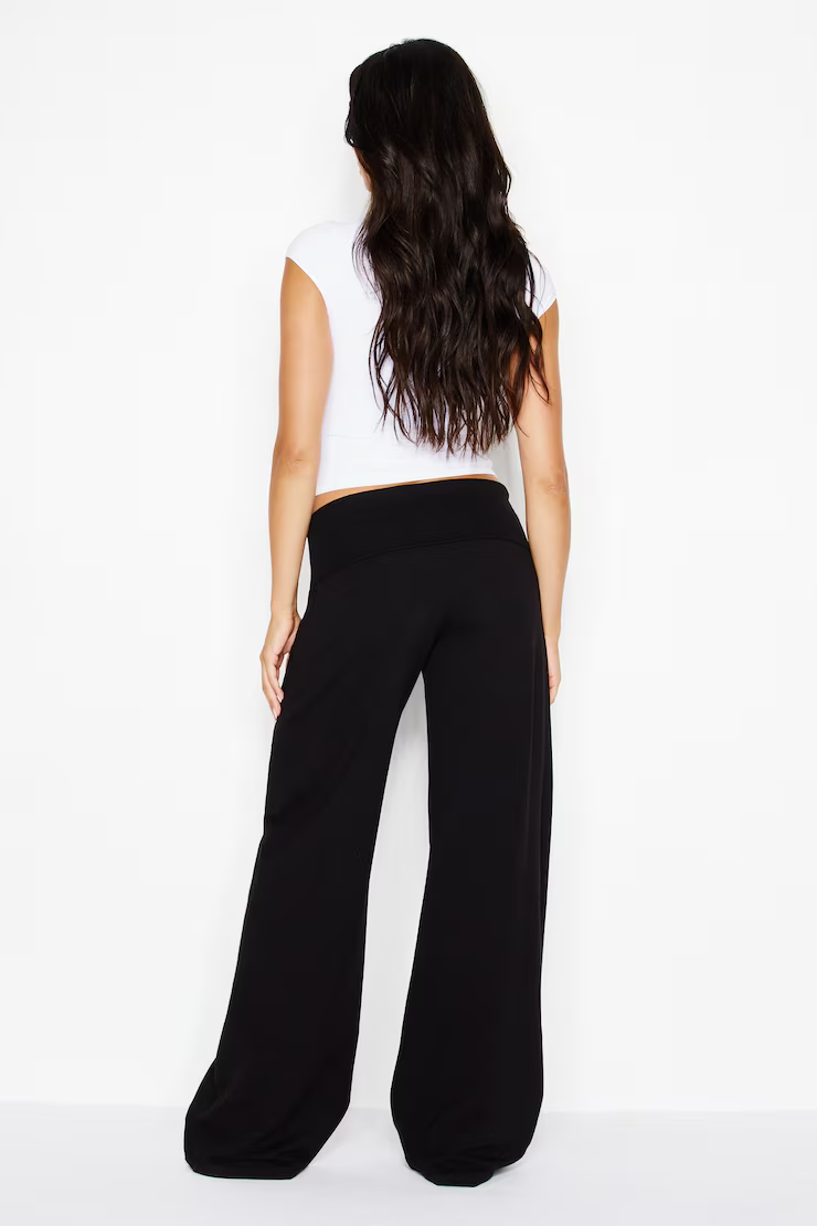 Brushed Stretchterry Wide Leg Pants - Image 6