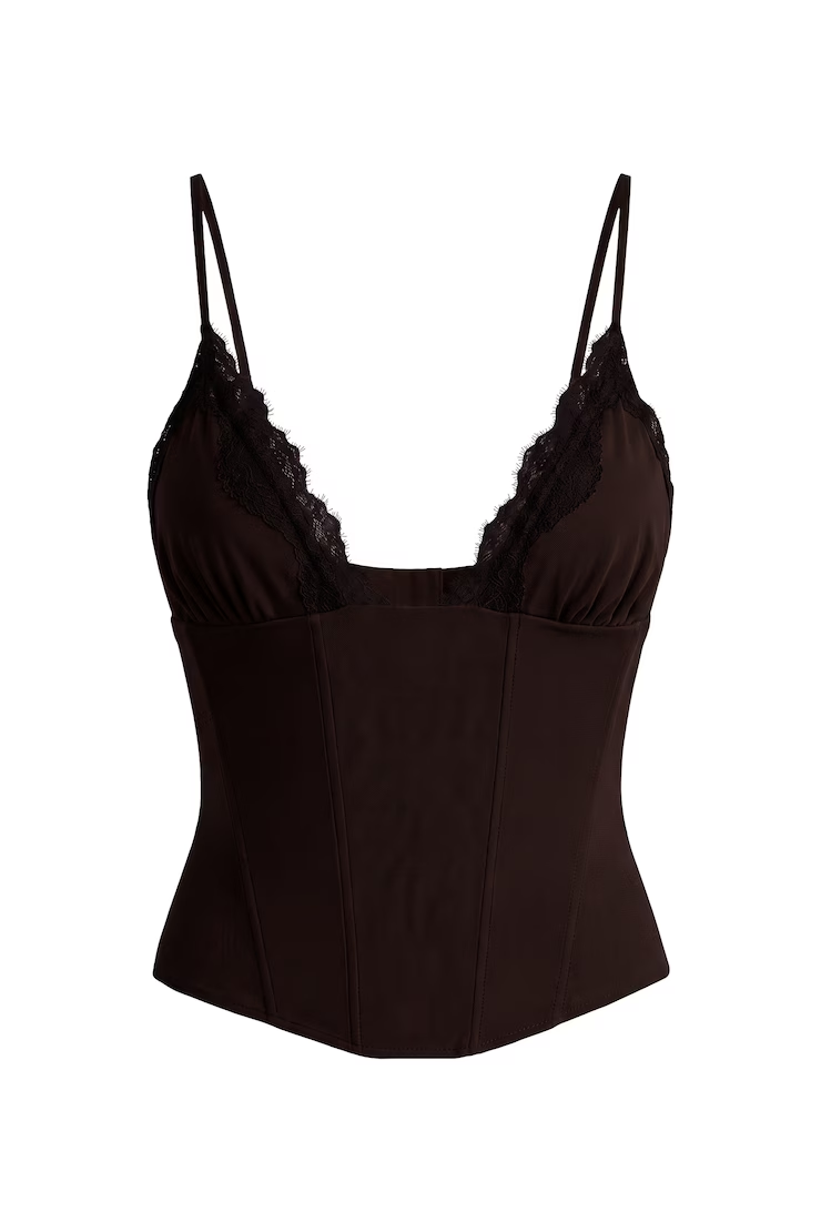 Alternative view of Adela Lace Trim Cami Corset