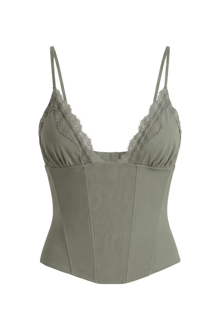 Alternative view of Adela Lace Trim Cami Corset