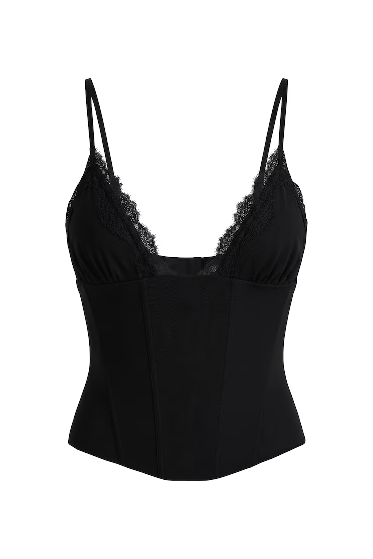 Alternative view of Adela Lace Trim Cami Corset