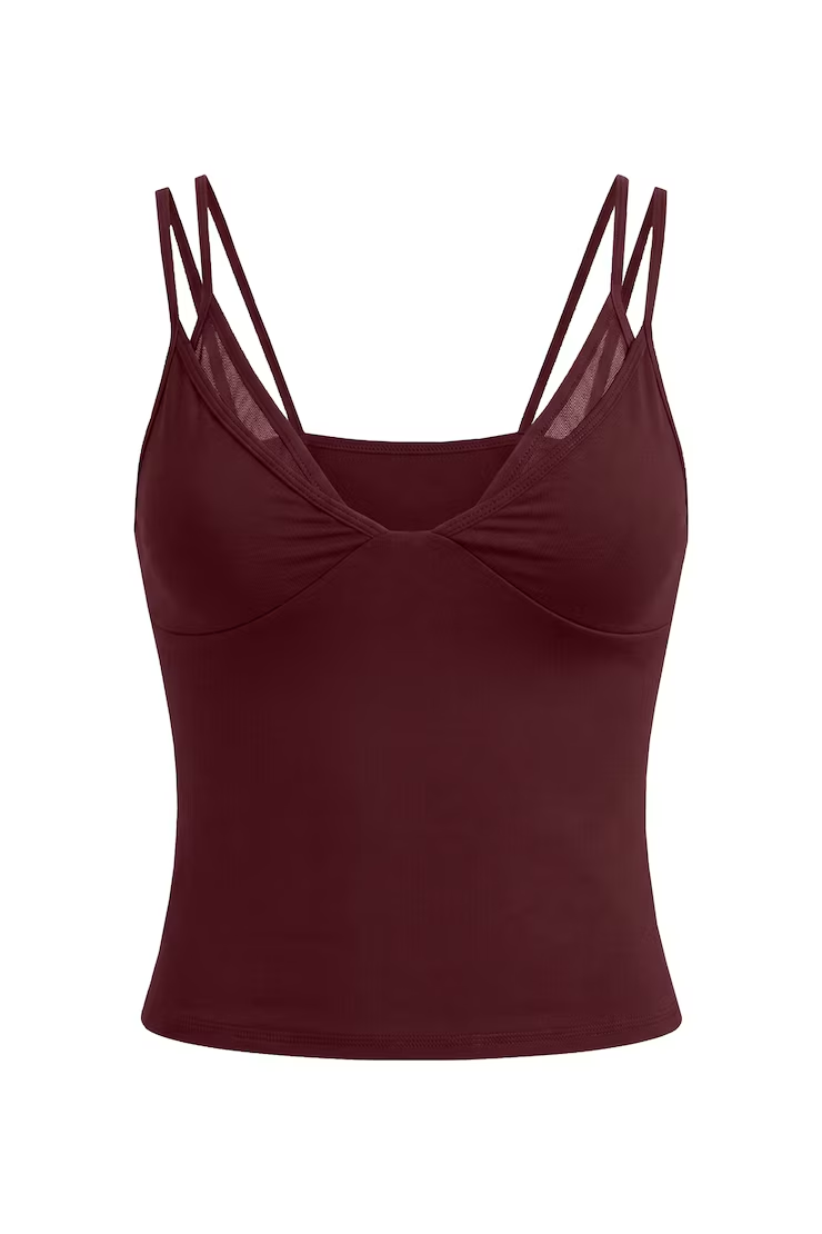Alternative view of Active Mesh Plunge Cami Top