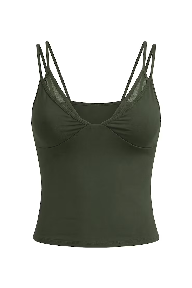 Alternative view of Active Mesh Plunge Cami Top