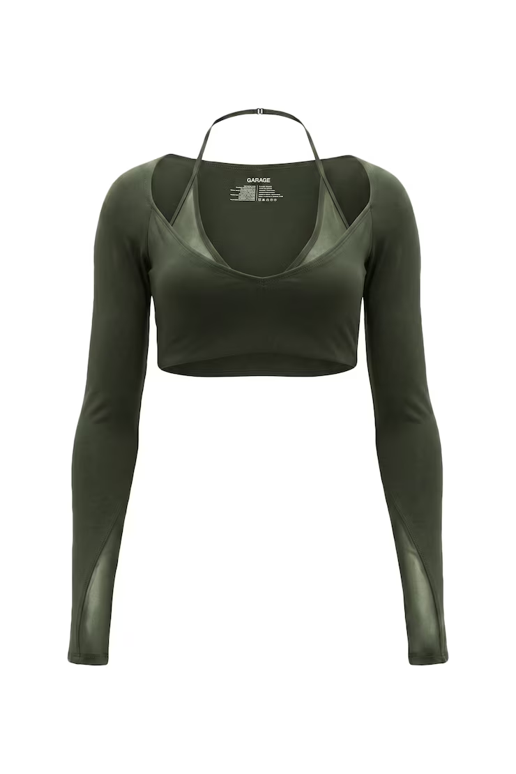 Alternative view of Active Layered Mesh Long Sleeve Top