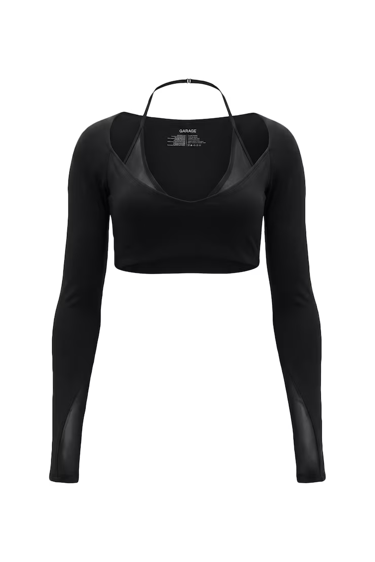 Alternative view of Active Layered Mesh Long Sleeve Top