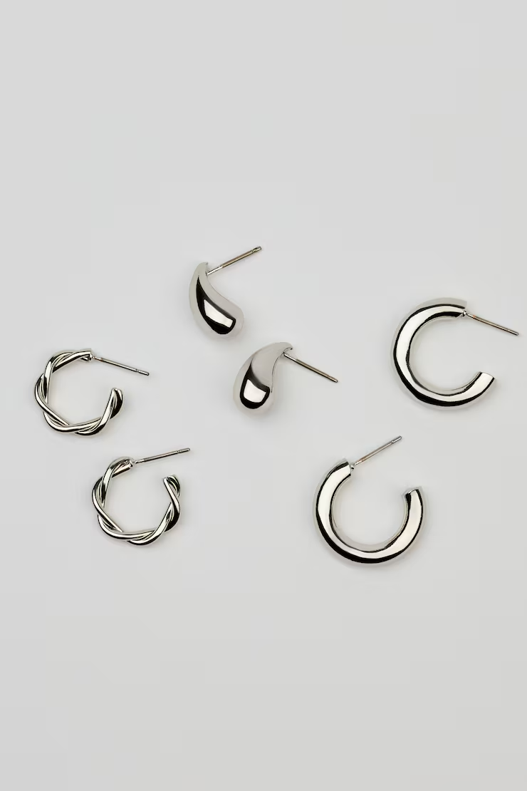 Alternative view of 3 Pack Of Twist Drop And Hoop Earrings