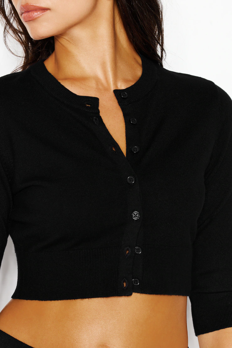 Ultra Cropped Cardigan Long Sleeve Top - Image 5