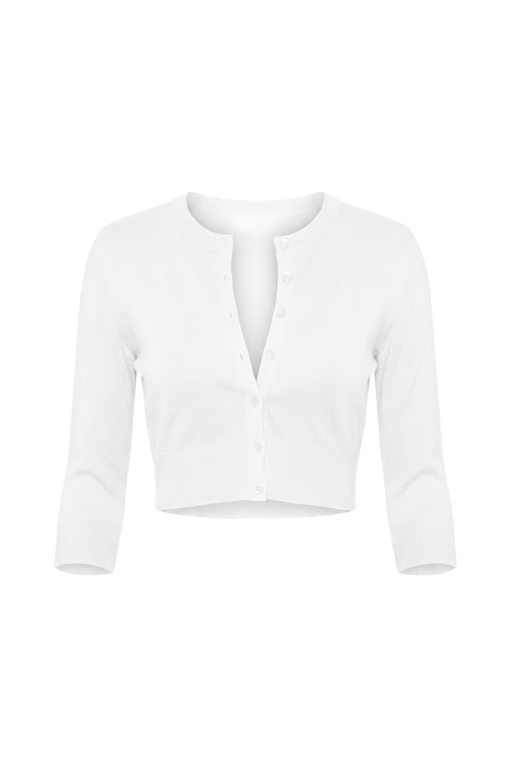 Ultra Cropped Cardigan Long Sleeve Top - Image 2
