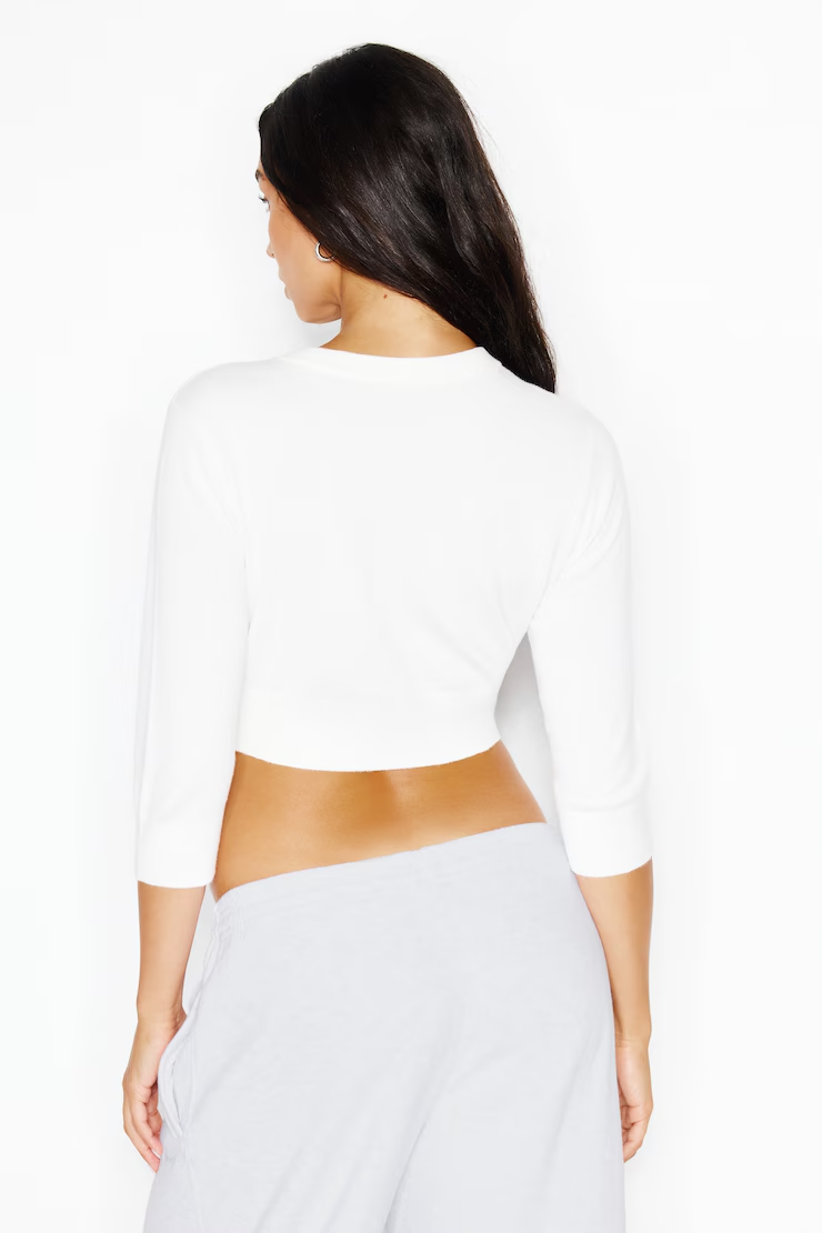 Ultra Cropped Cardigan Long Sleeve Top - Image 6