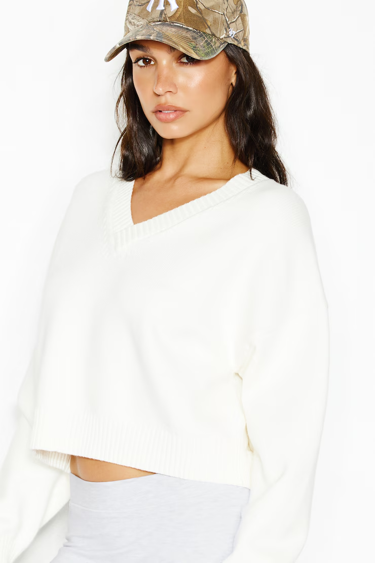 Throwover V-Neck Sweater - Image 3